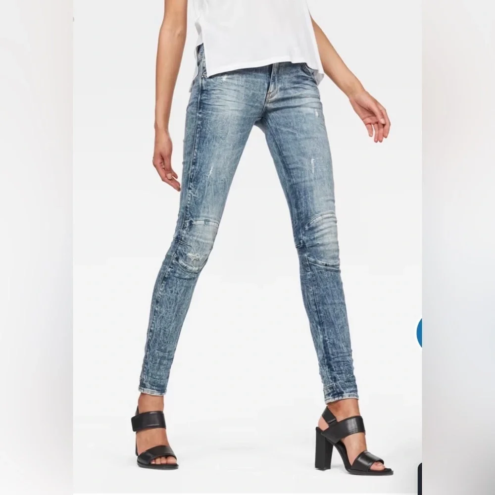G-Star Raw Light Vintage Destroyed Skinny Women’s Jeans size 25/30 Strechy